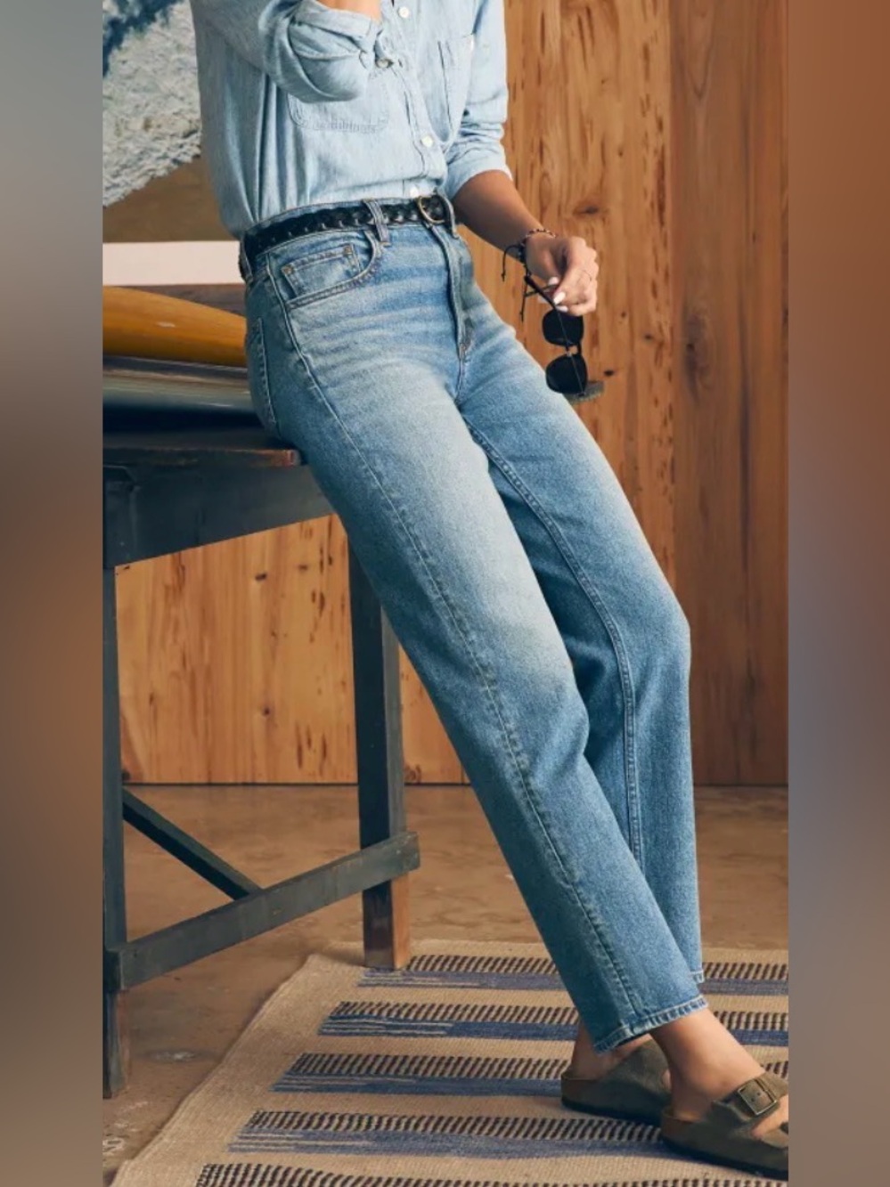 FAHERTY 
Organic Cotton Slim Straight Denim - Lakewood Wash size 27